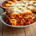 Pijpmacaroni met Gehakt- Kaas- Tomatensaus