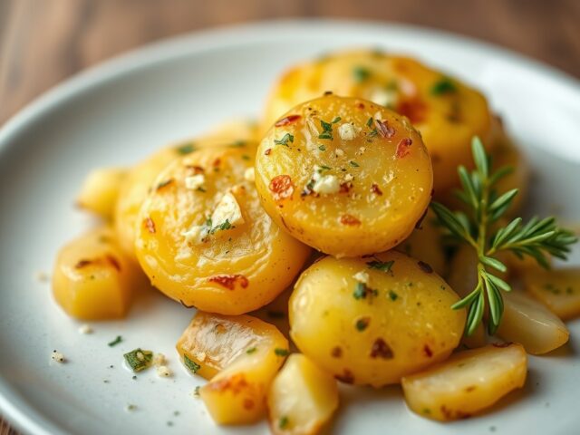 Pikante aardappelkoeken — AI-gegenereerde illustratie