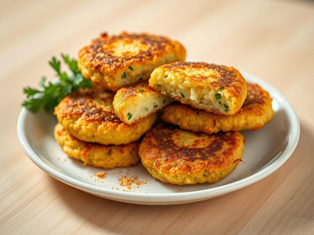 Pikante ei-aardappelkoekjes, AI-gegenereerde illustratie
