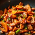 Pikante kalkoen uit de wok