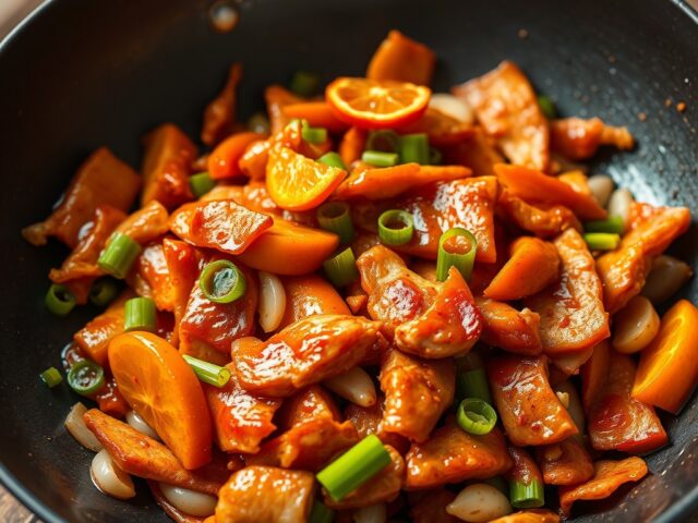 Pikante kalkoen uit de wok