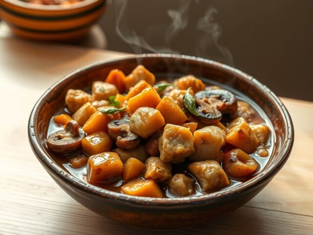 Pikante kip-hachee met abrikozen