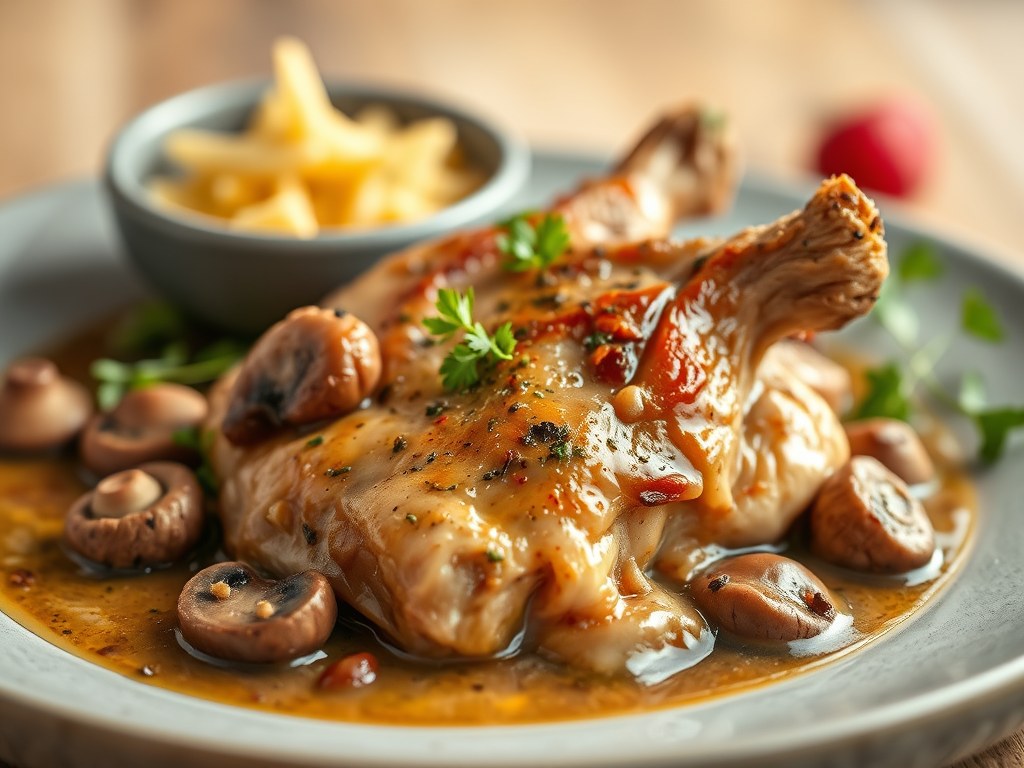 Pikante poulet, AI-gegenereerde illustratie