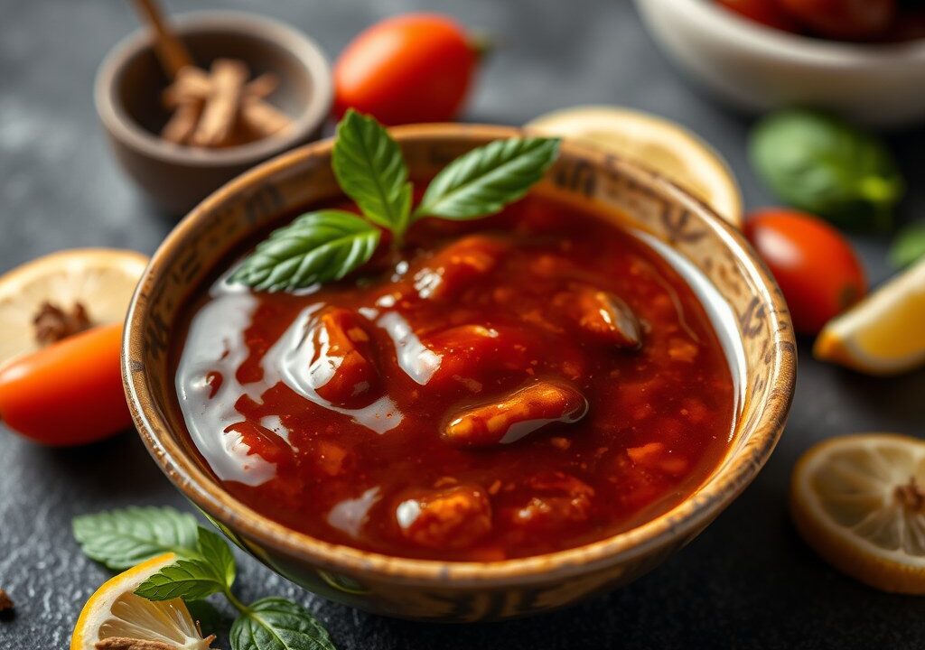 Pikante saus, AI-gegenereerde illustratie