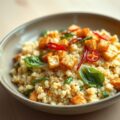 Pikante tempé en andijvie-pastinaakrisotto