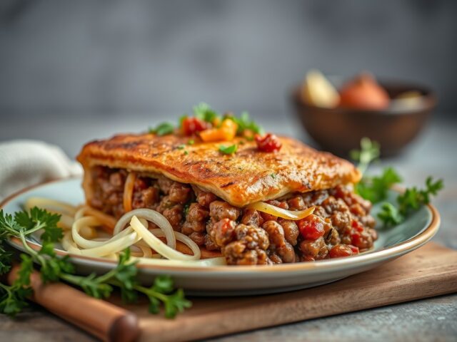 Pikante zuurkool ovenschotel met gehakt