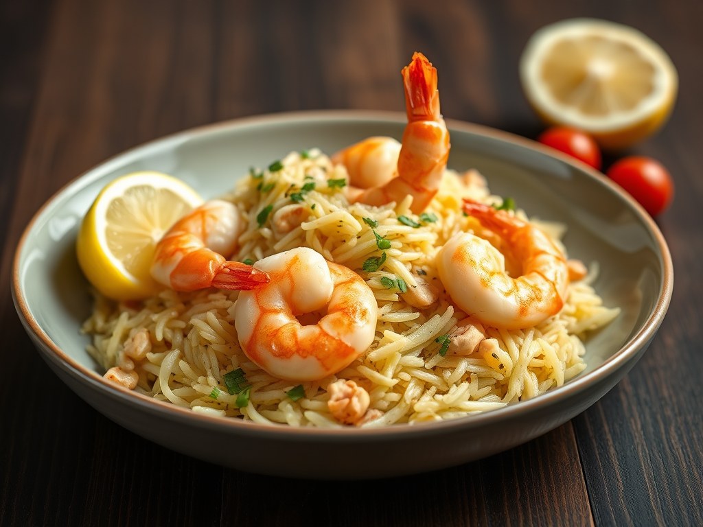 Pilaf met Garnalen, AI-gegenereerde illustratie