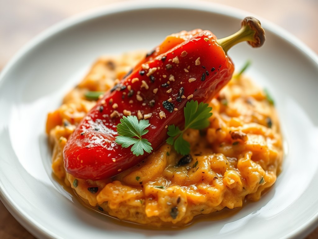 Pincho met paprikapuree, AI-gegenereerde illustratie