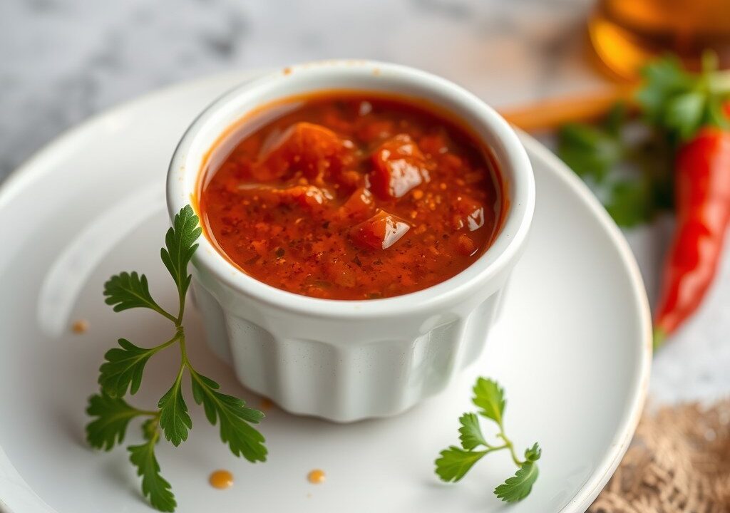 Piri Piri Saus- Marinade, AI-gegenereerde illustratie