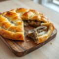 Pirog gevuld met gerookte vis