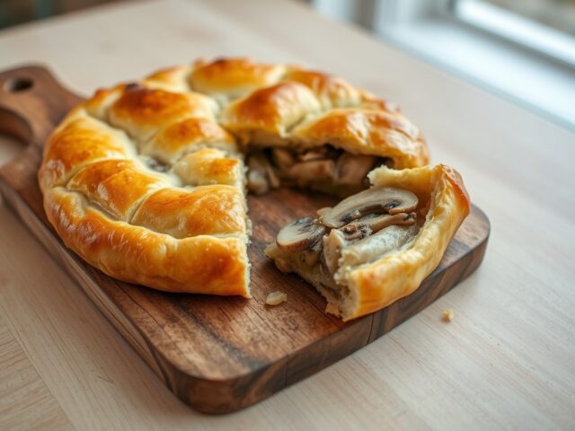 Pirog gevuld met gerookte vis