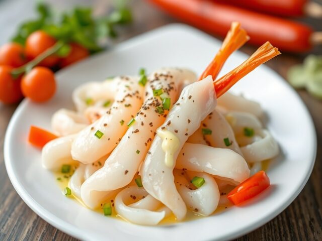 Pittige Curaçaose surimi — AI-gegenereerde illustratie