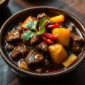 Pittige Indische runderstoofschotel