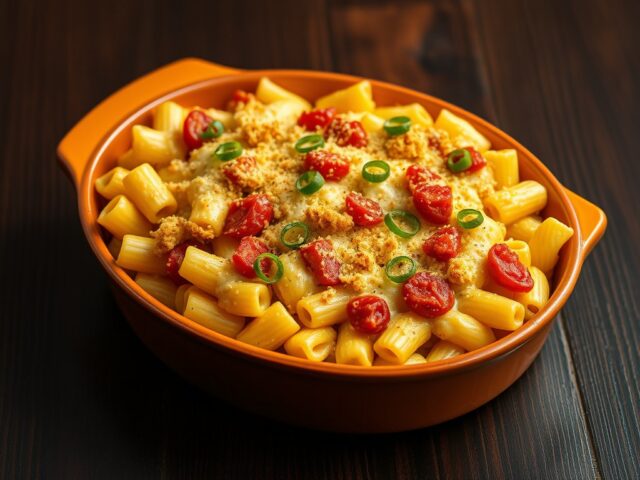 Pittige macaroni met mosterd en kaas (oven)
