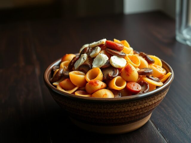 Pittige pasta met gorgonzola