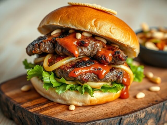 Pittige pindaburger