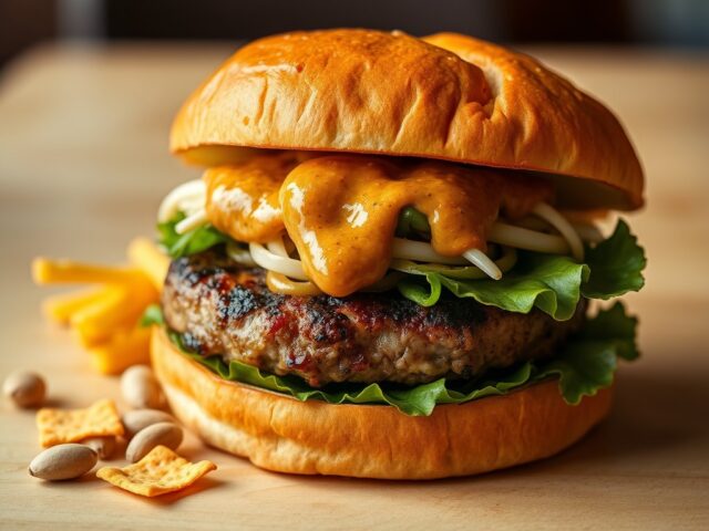 Pittige pindaburger