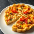 Pittige riijsttaart met krab
