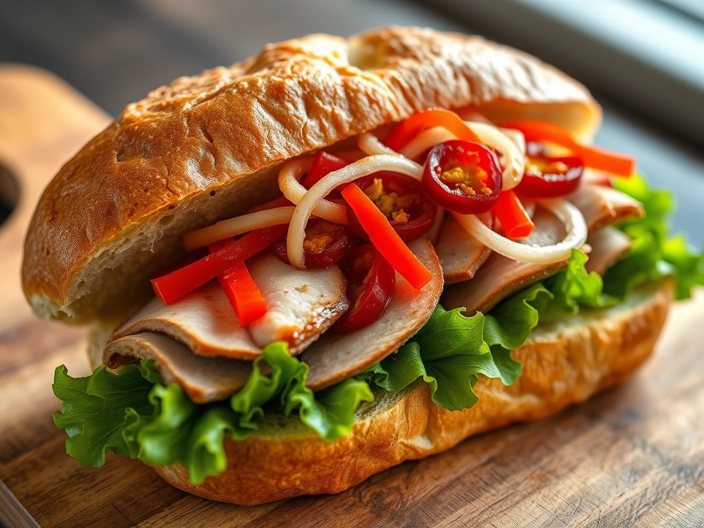 Pittige sandwiches uit peru, AI-gegenereerde illustratie