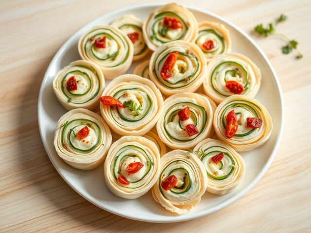 Pittige tortillahapjes met gedroogde tomaatjes