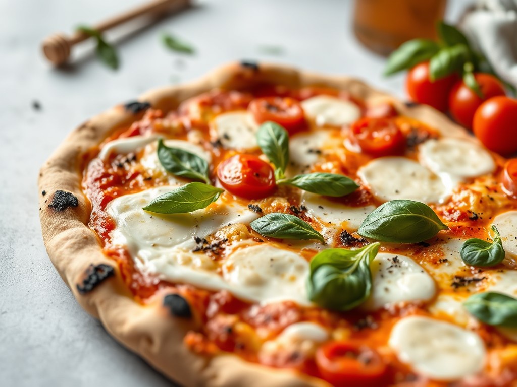 Pizza Margherita, AI-gegenereerde illustratie
