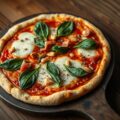 Pizza met ham en spinazie