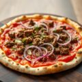 Pizza met lamsgehakt