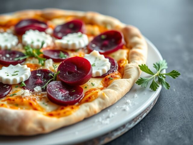 Pizza met snijbiet en geitenkaas