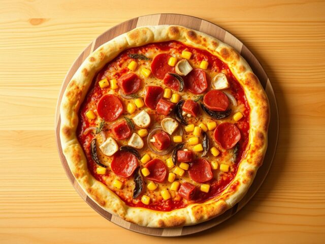 Pizza salami met gevulde rand
