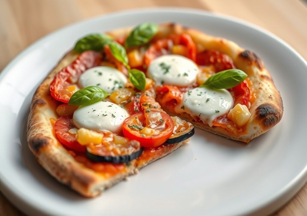 Pizza suprème met mozzarella, AI-gegenereerde illustratie