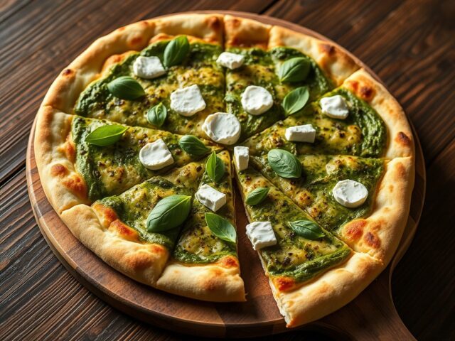 Pizza verde met milde geitenkaas