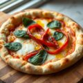 Pizzeta met paprika en spinazie