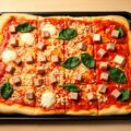 Plaatpizza met spinazie en ham