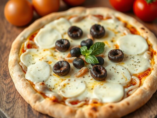 Plaatpizza (met zelfgemaakte bodem) — AI-gegenereerde illustratie