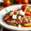 Pladijs met Coeur de Boeuf en feta