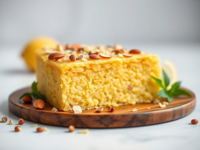 Polenta-taart met limoncello — AI-gegenereerde illustratie