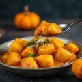 Pompoen gnocchi met pompoensaus