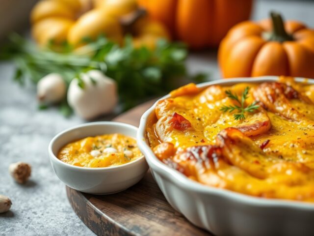 Pompoen Gratin — AI-gegenereerde illustratie