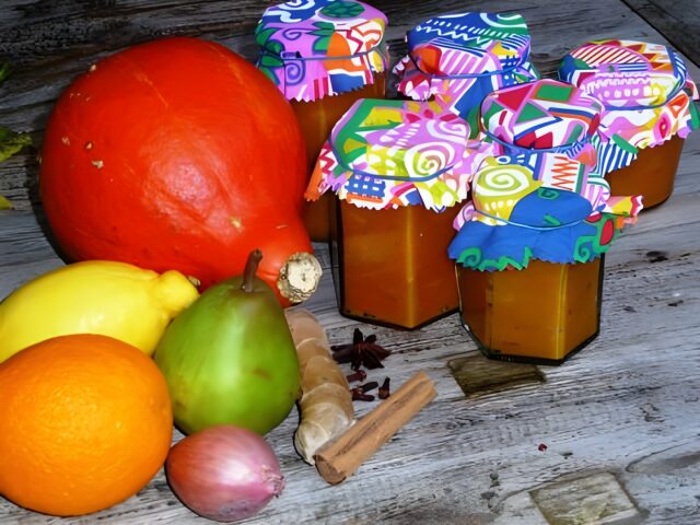 Pompoen/peren chutney