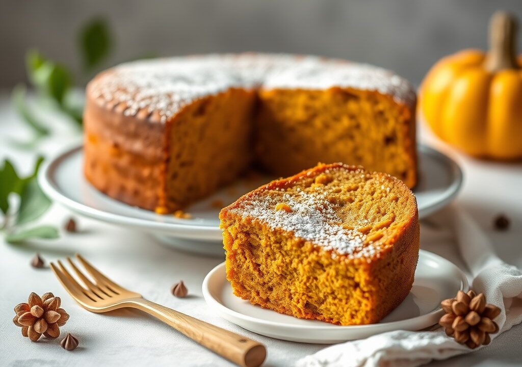 Pompoencake — AI-gegenereerde illustratie