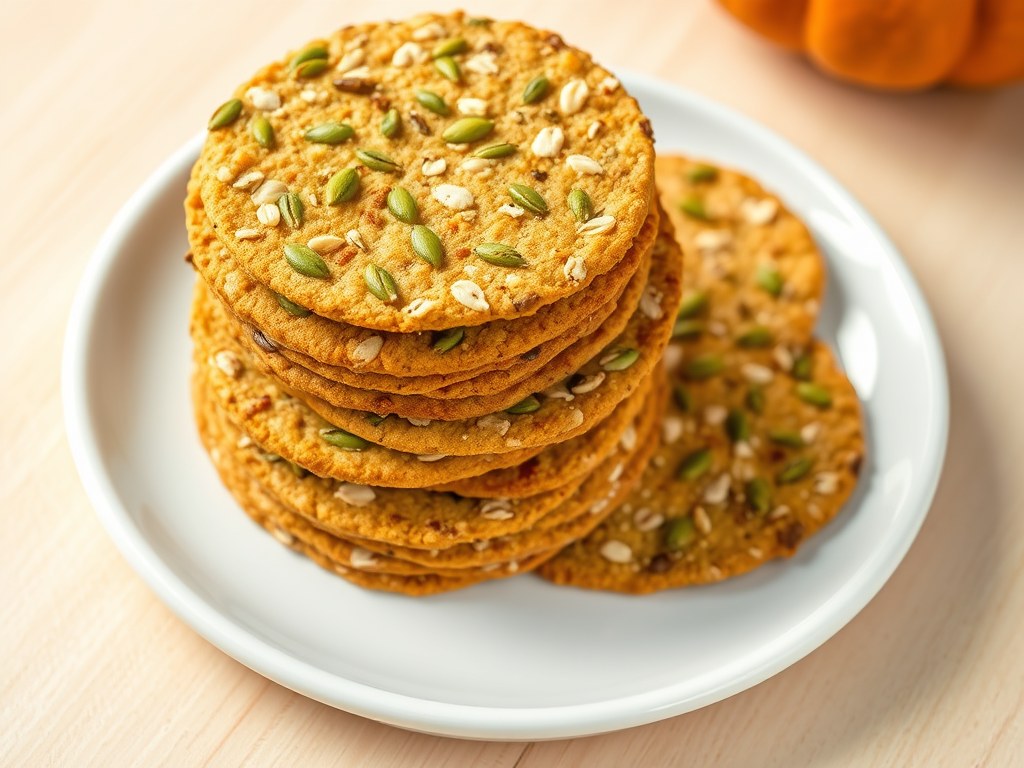 Pompoenpittencrackers, AI-gegenereerde illustratie