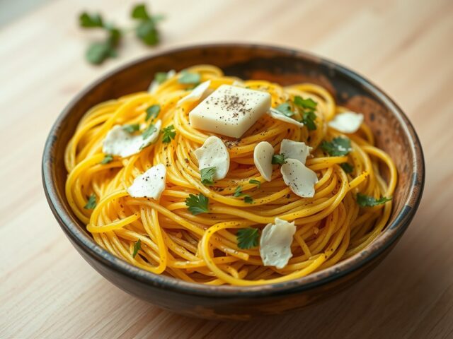 Pompoenspaghetti met gorgonzola
