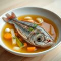 Poon in een groenteconsommé