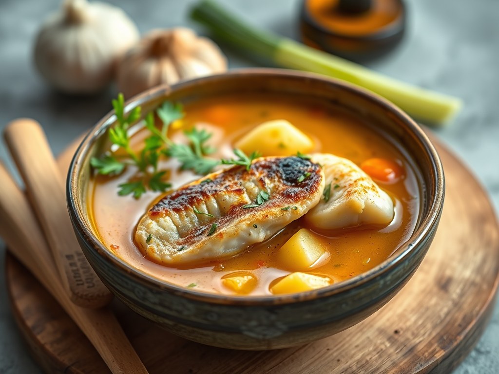 Portugese Vissoep, AI-gegenereerde illustratie
