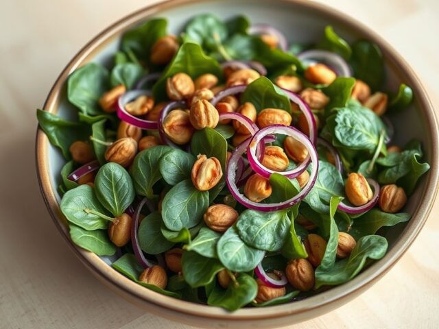 Posteleinsalade met hazelnoten