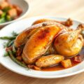 Poussin aux échalottes confites