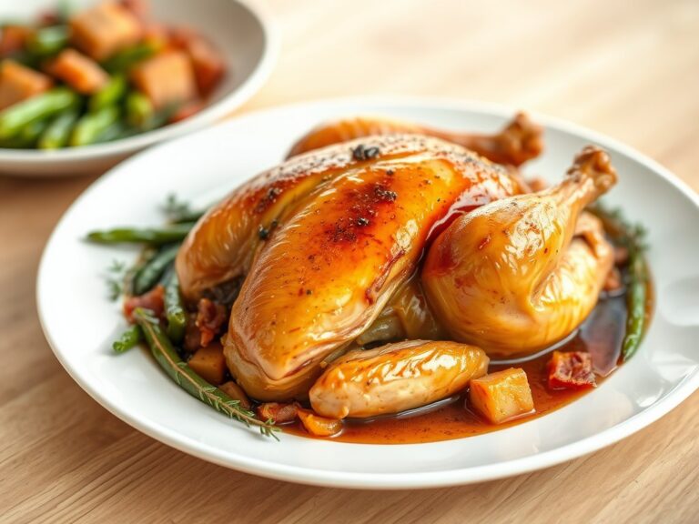 Poussin aux échalottes confites