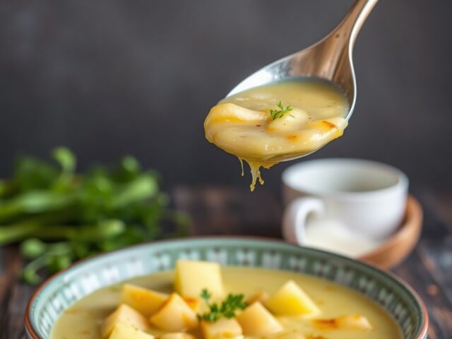 Prei-aardappelsoep met saffraan