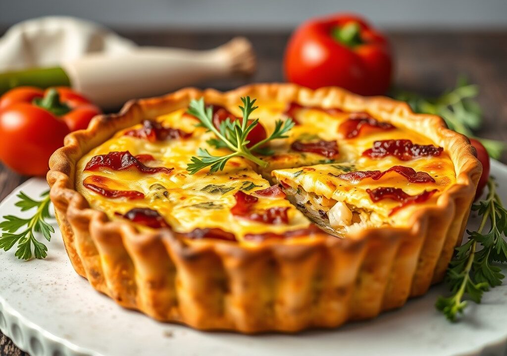 Prei-quiche, AI-gegenereerde illustratie
