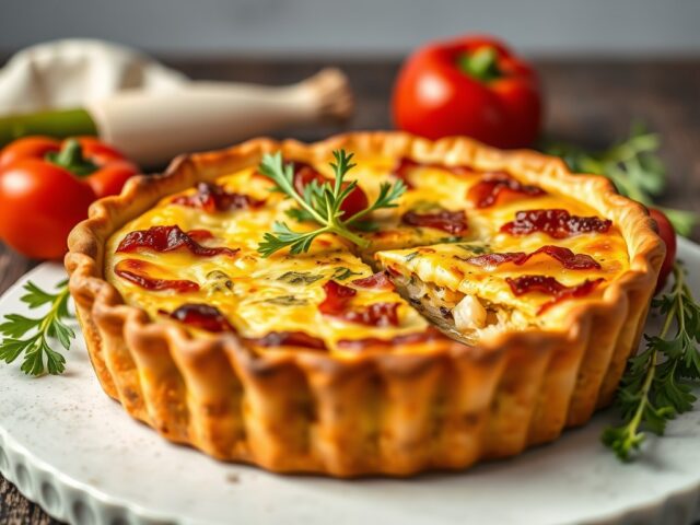 Prei-quiche — AI-gegenereerde illustratie